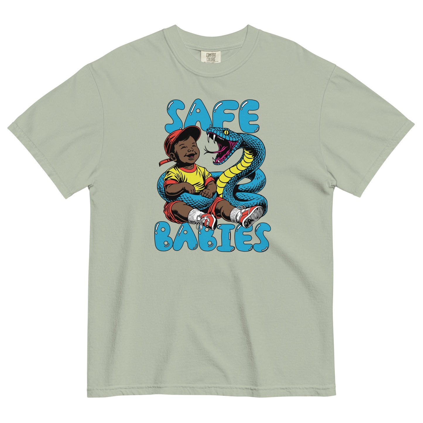 Blue Snake Safe Baby - Heavyweight Tee