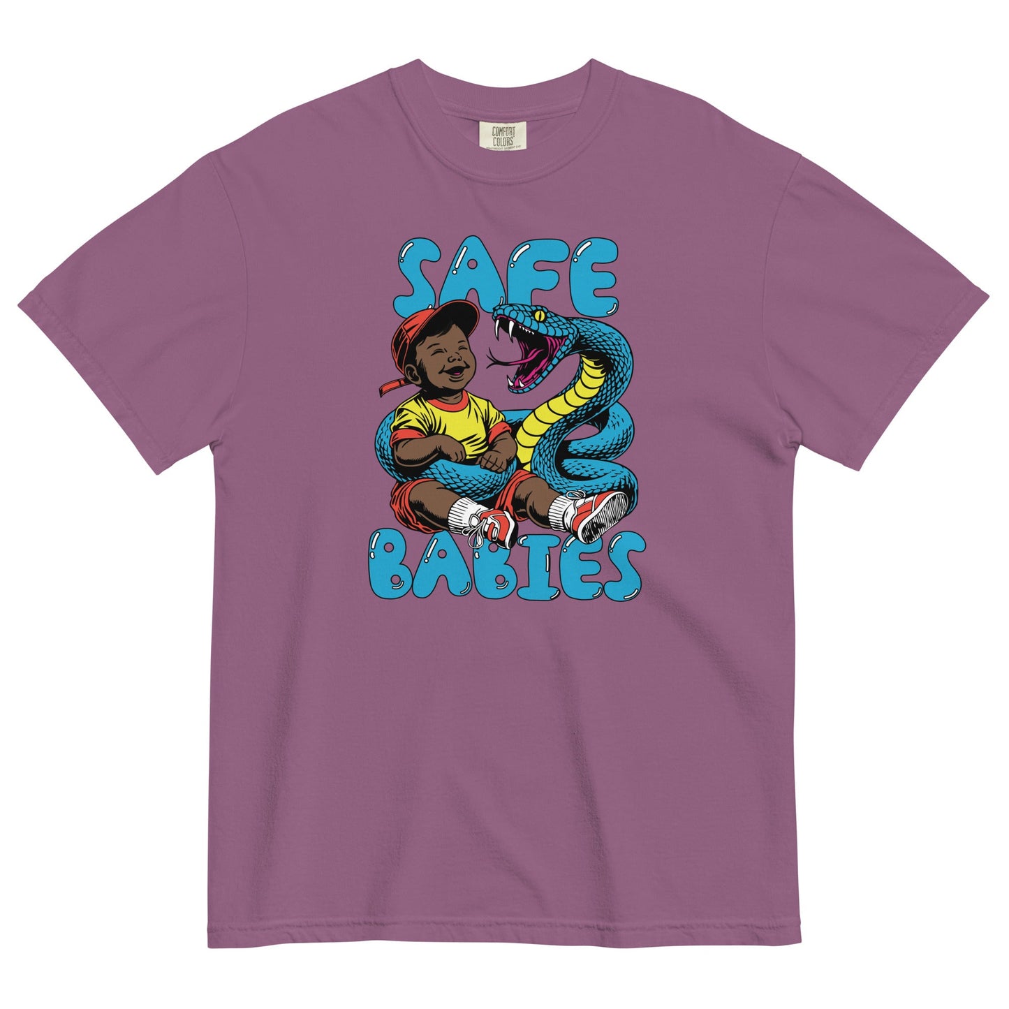 Blue Snake Safe Baby - Heavyweight Tee