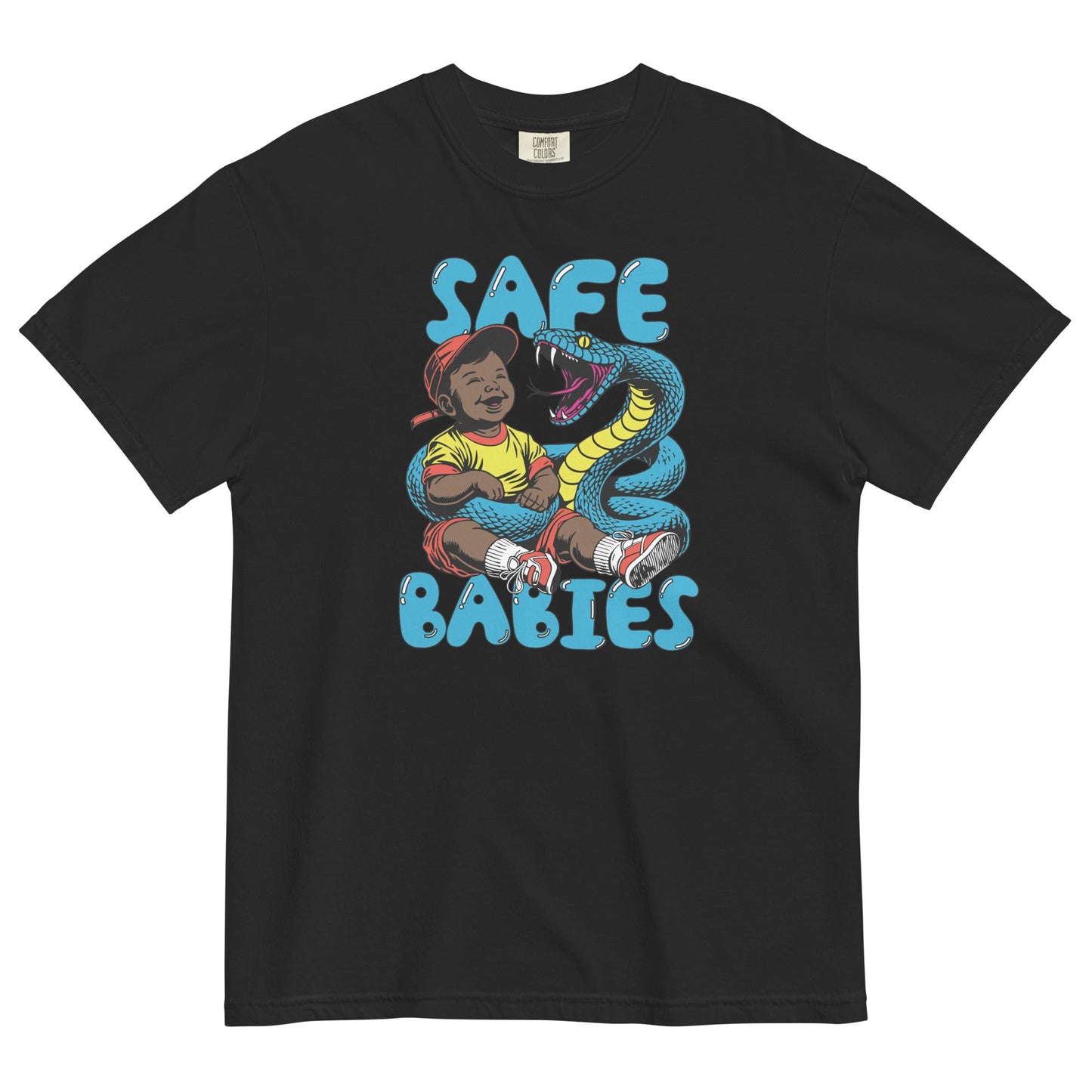 Blue Snake Safe Baby - Heavyweight Tee