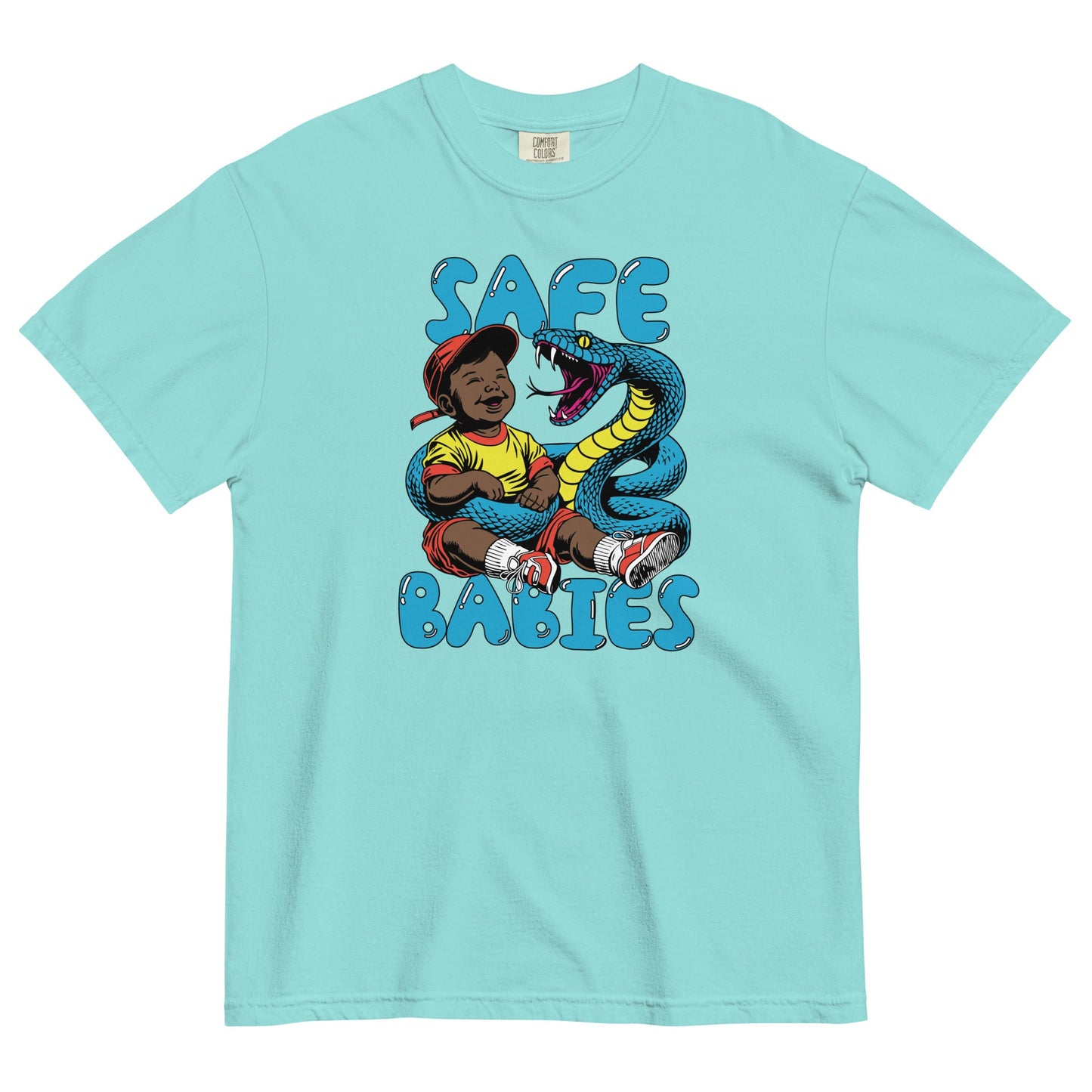 Blue Snake Safe Baby - Heavyweight Tee