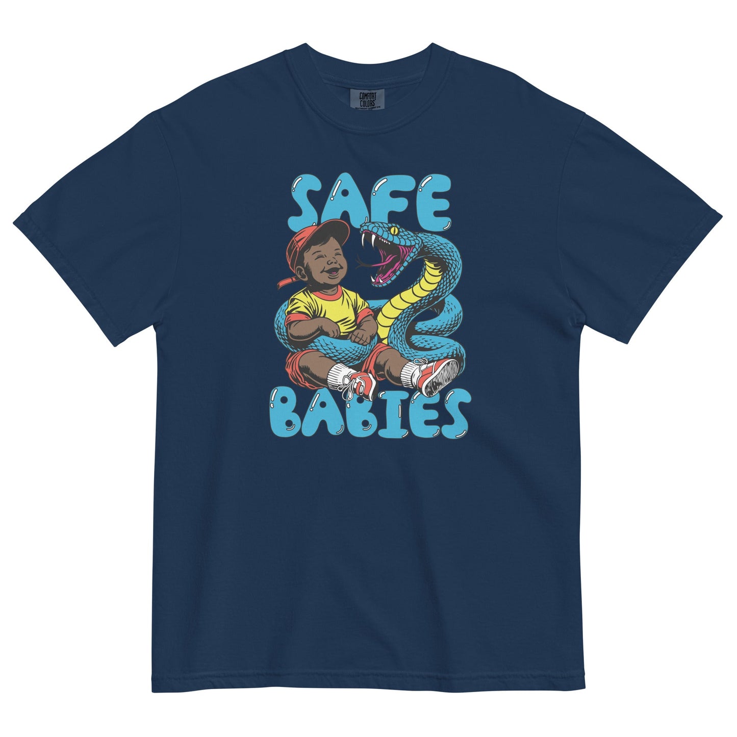 Blue Snake Safe Baby - Heavyweight Tee