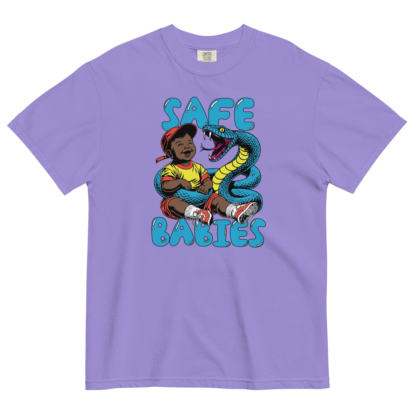 Blue Snake Safe Baby - Heavyweight Tee
