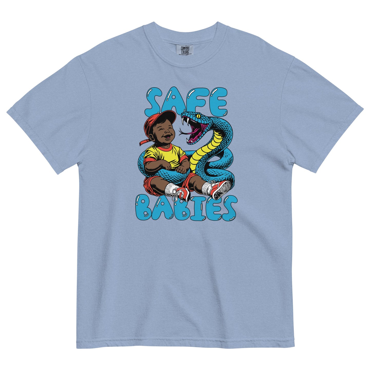 Blue Snake Safe Baby - Heavyweight Tee